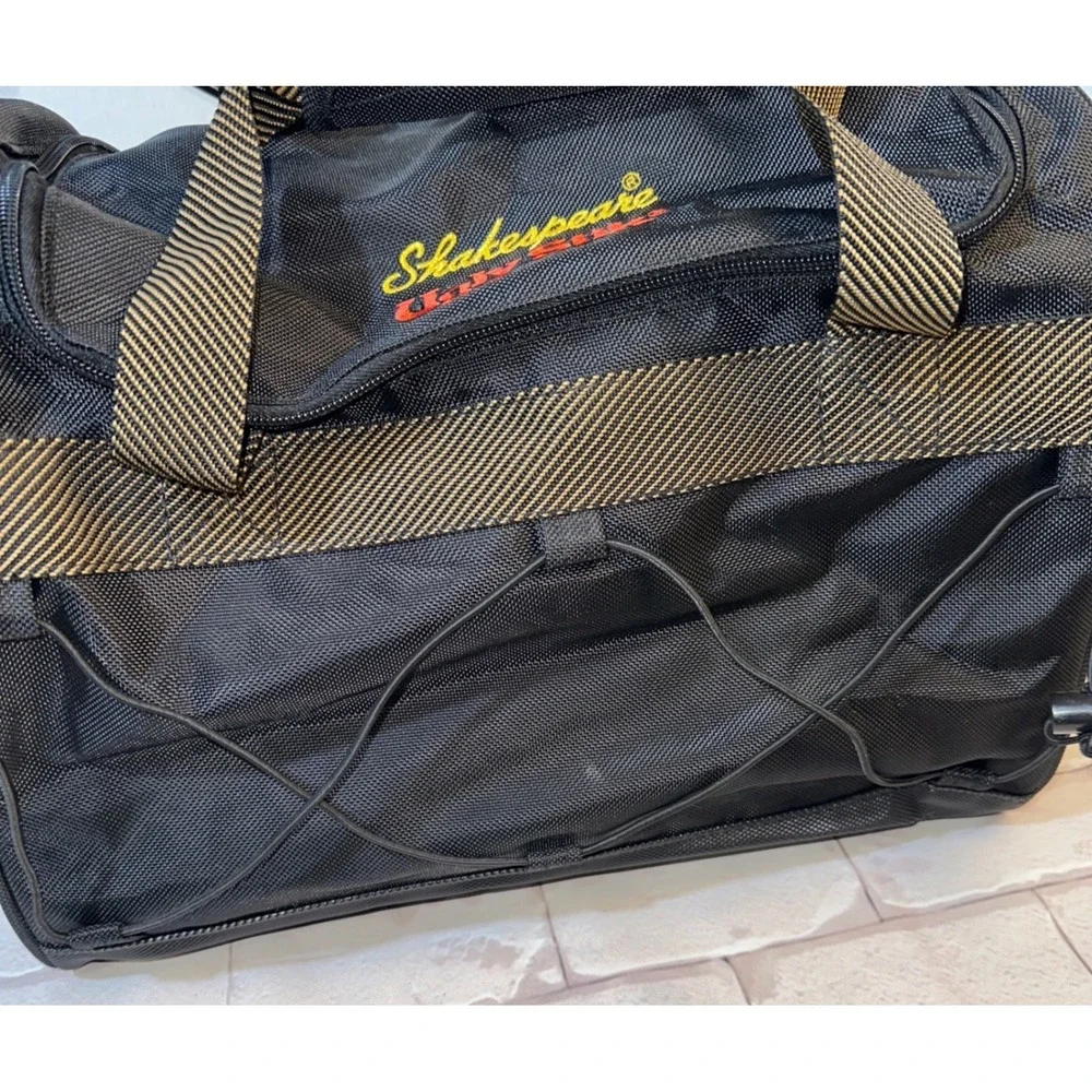 Shakespeare Ugly Stik Fishing Tackle Bag Black‎ Gold Nylon Shoulder Strap Bungee